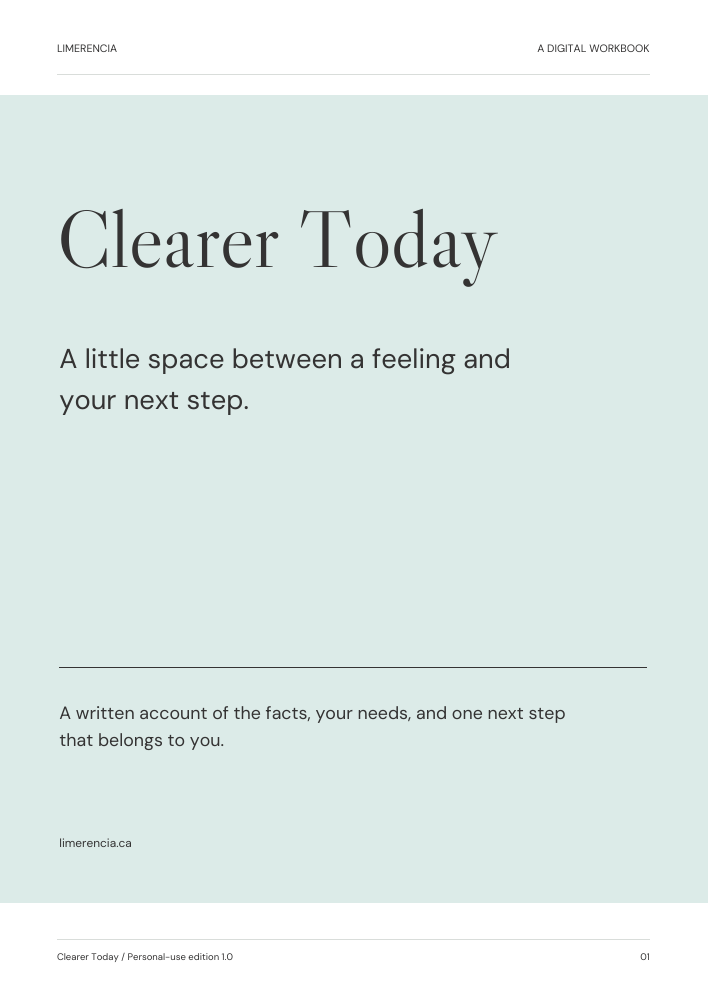 Clearer Today cover, shown exactly as delivered