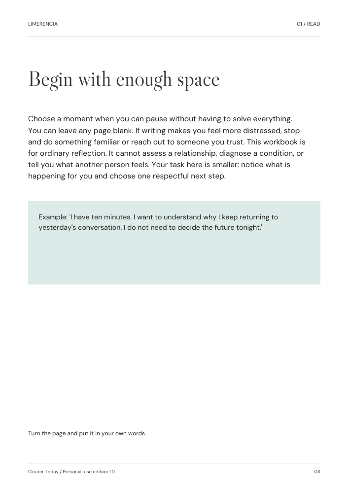 A real reading page from Clearer Today